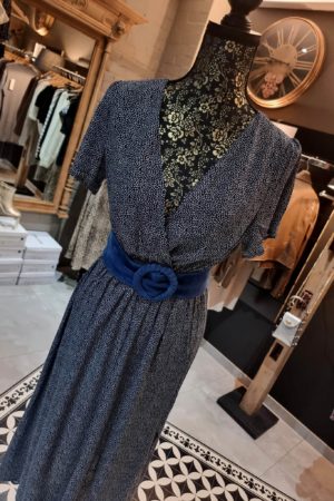 Ceinture bleu marine en daim