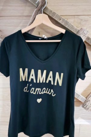 T-shirt Maman d'amour noir