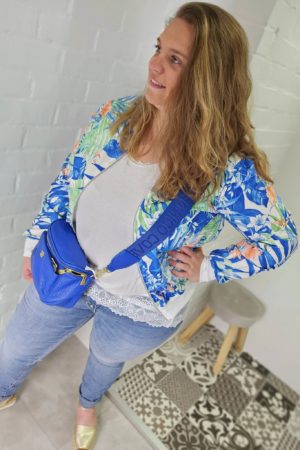 Ronde&Jolie - Bomber fleuri bleu