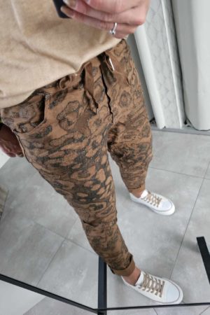 Pantalon Carla imprimé Marron
