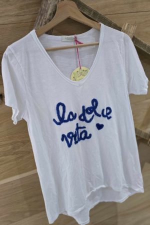 T-shirt La Dolce Vita - Bleu