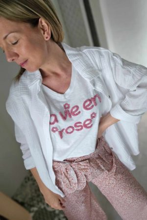 Pantalon coton Rodika - Rose