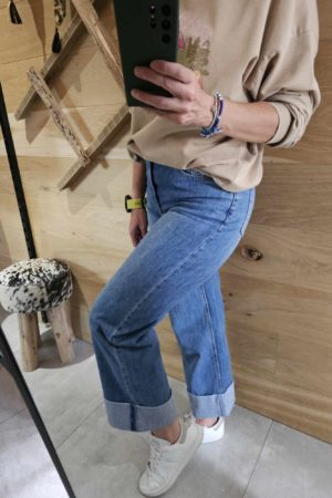 Oraije - Jeans coupe Ankle Wide avec bord