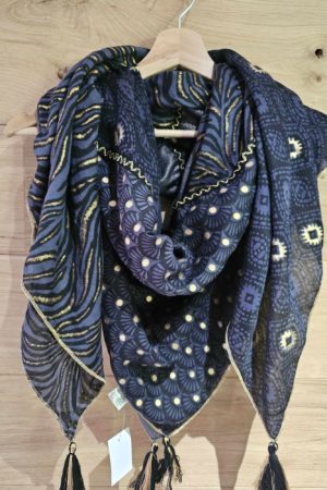 Foulard Noir Bleuté