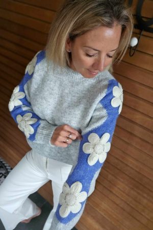 Pull Flora - Gris