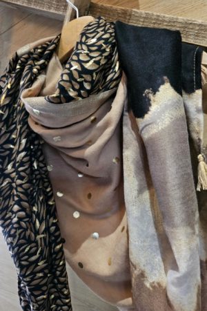 Foulard Camel/Pois/Or