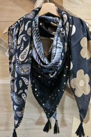 Foulard Noir/Or/Pâquerettes (Copie)