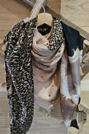 Foulard Camel/Pois/Or