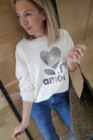 Sweat Amour - Blanc