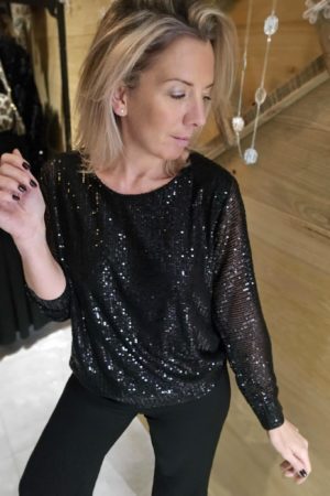 Blouse sequins dos nu