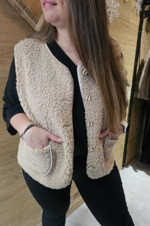 Lilie Plus - Gilet Bouclettes - Camel clair