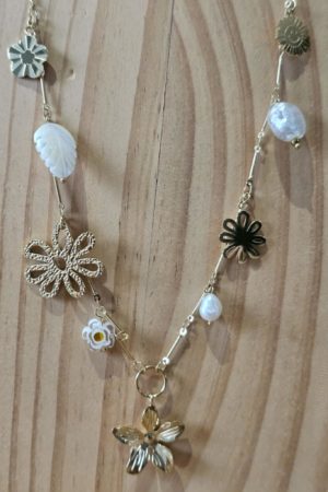 Collier Fleur/Blanc