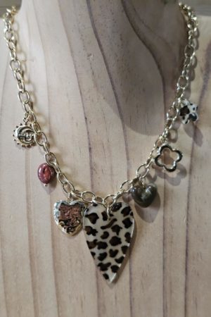 Collier Coeur/Léopard