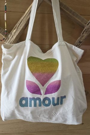 Sac amour - Tissus écru