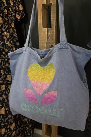 Sac amour - Tissus bleu jeans