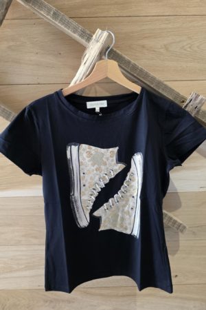 T-shirt Baskets - Noir/Doré