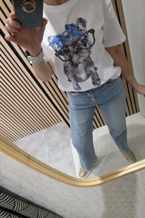 T-shirt Dog - Blanc/Bleu