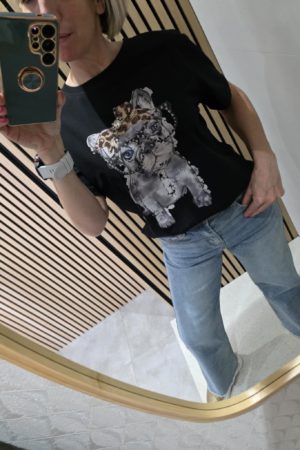 T-shirt Dog - Noir/Marron