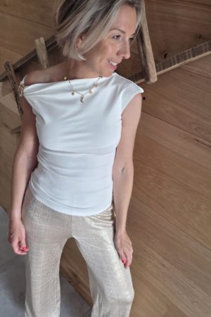 Pantalon fluide Doré