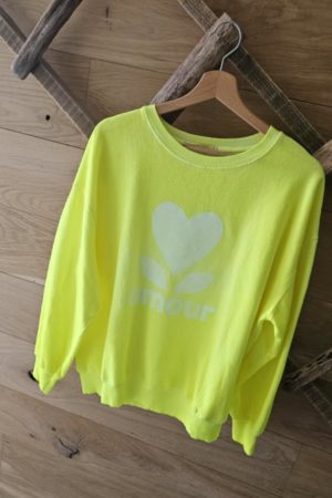 Sweat Amour - Jaune Fluo