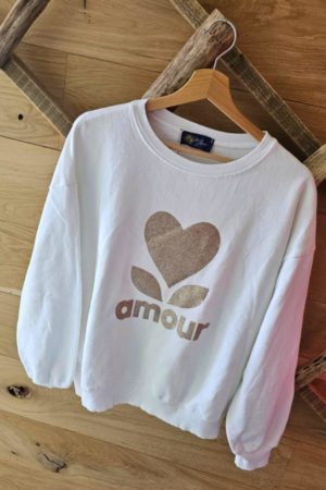 Sweat Amour - Blanc/Or