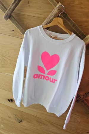 Sweat Amour - Blanc/Rose