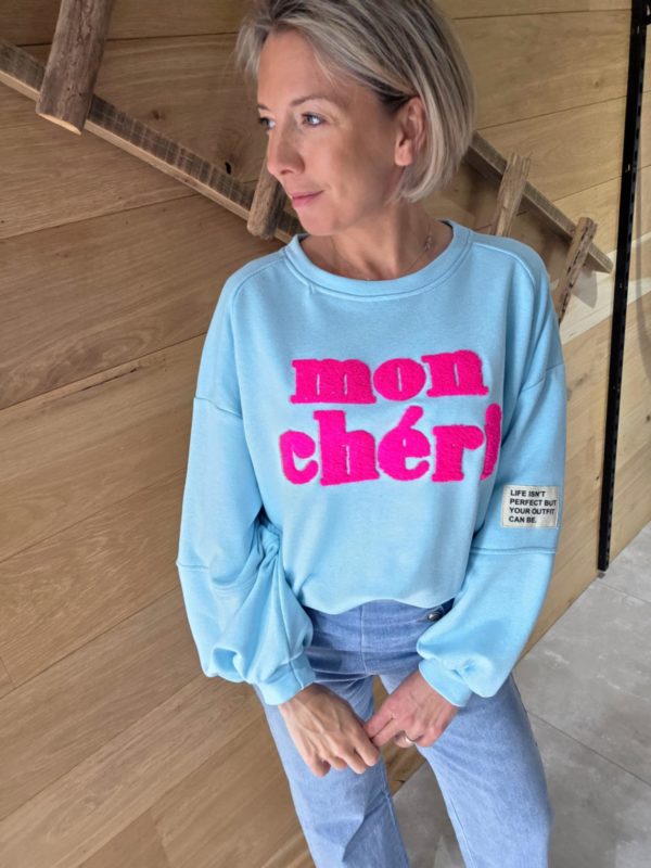 Sweat Mon Chéri - Bleu Turquoise – Image 3