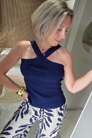 Débardeur brillant Lana - Bleu marine