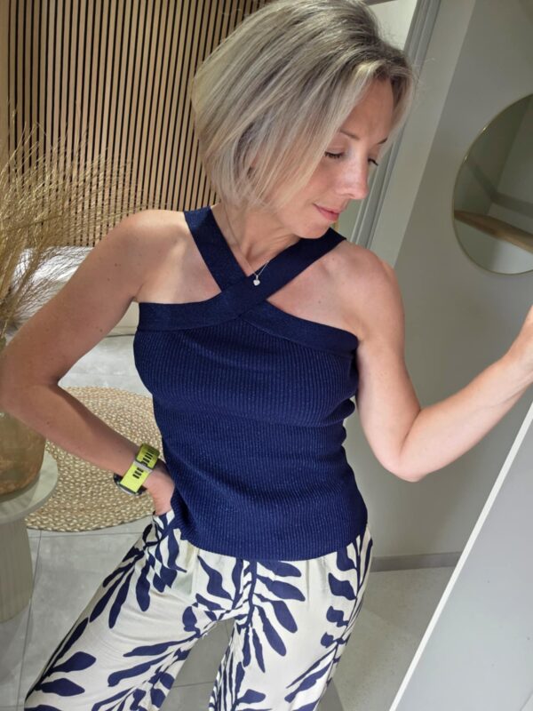 Débardeur brillant Lana - Bleu marine