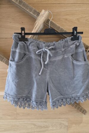 Short relax dentelle - Gris