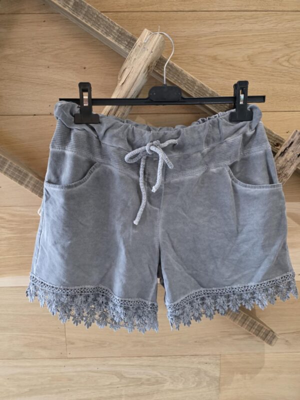 Short relax dentelle - Gris
