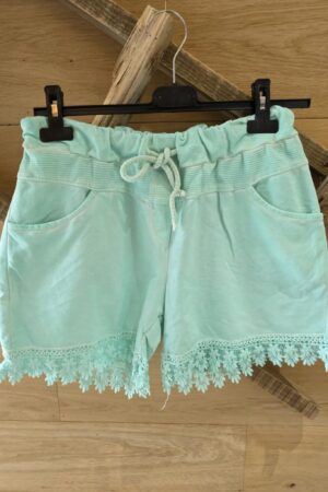 Short relax dentelle - Turquoise