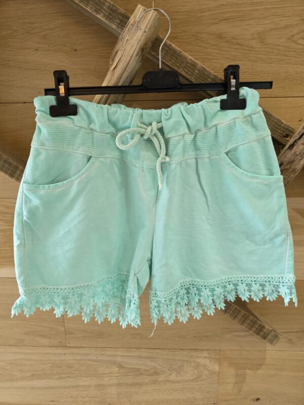Short relax dentelle - Turquoise