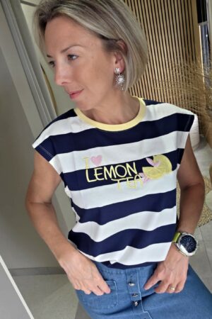 T-shirt Lemon Tea - Bleu Marine