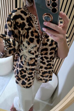 Blouse Léopard&Palmiers