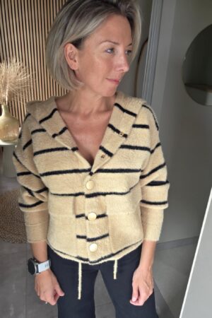 Gilet épais ligné - Camel