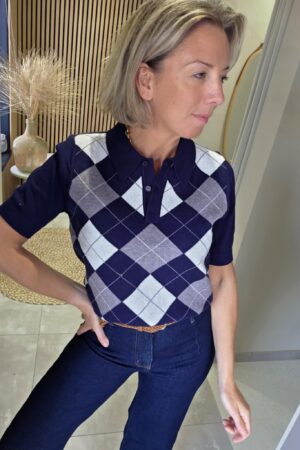 Pull Jacquard - Bleu marine