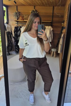 Lilie Plus - T-shirt Amour&Cerise - Blanc/Marron