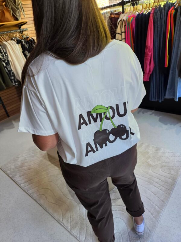 Lilie Plus - T-shirt Amour&Cerise - Blanc/Marron
