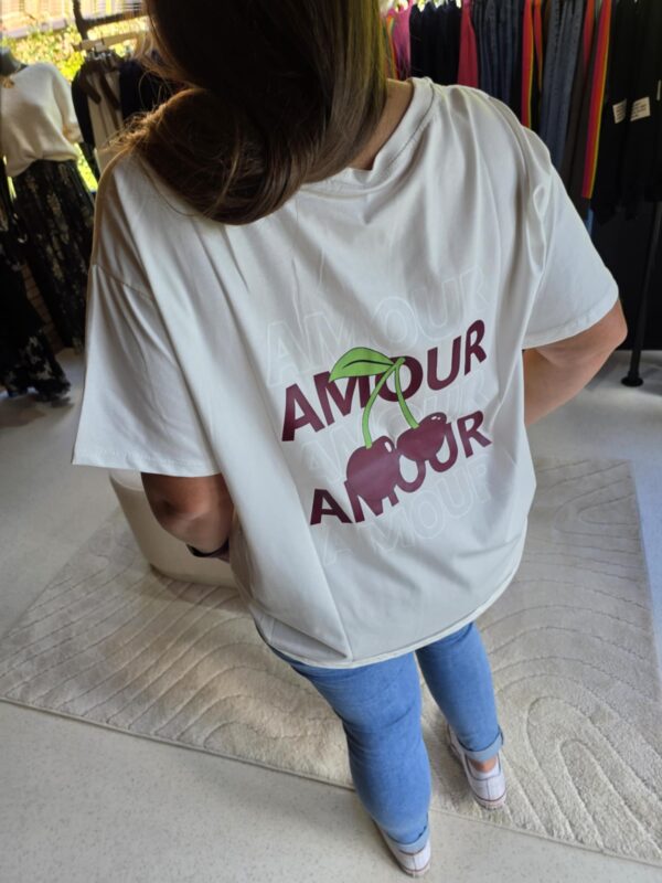 Lilie Plus - T-shirt Amour&Cerise - Blanc/Bordeaux – Image 2