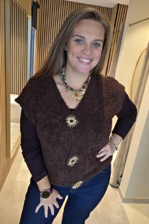 Lilie Plus - Gilet Bouclettes - Marron