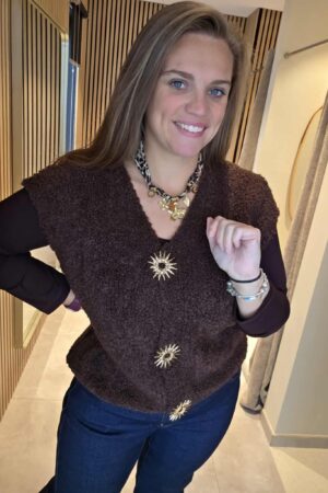 Lilie Plus - Gilet Bouclettes - Marron