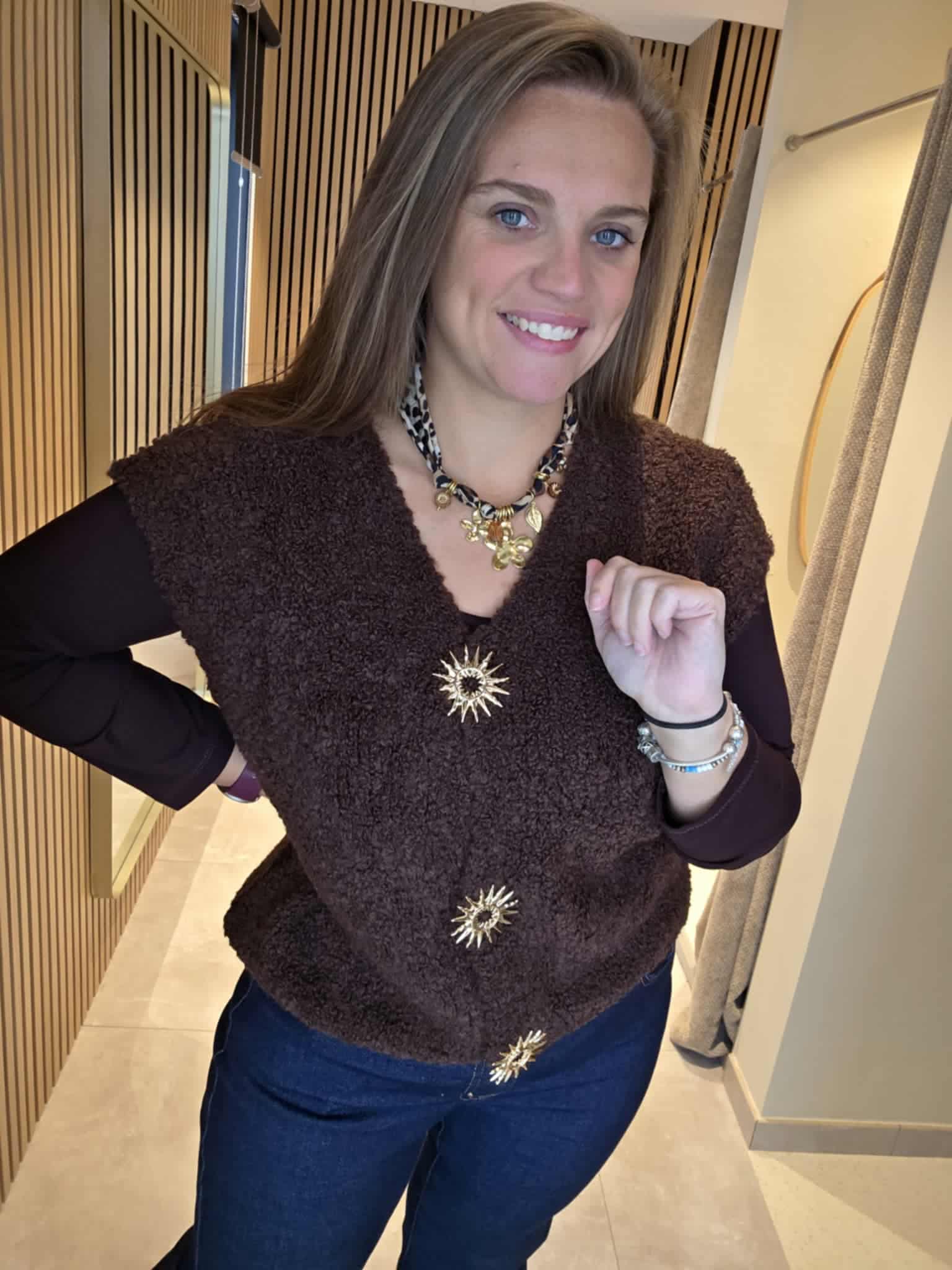 Lilie Plus - Gilet Bouclettes - Marron