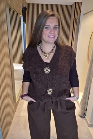Lilie Plus - Pantalon marron velours