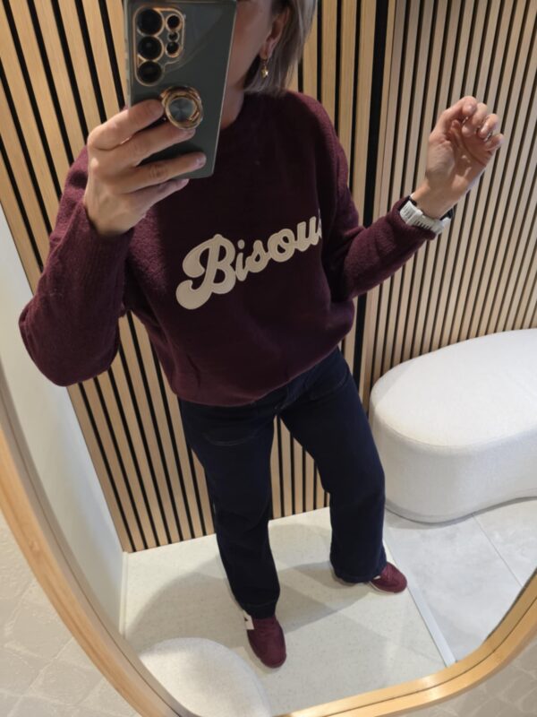 Pull Bisous - Bordeaux – Image 2