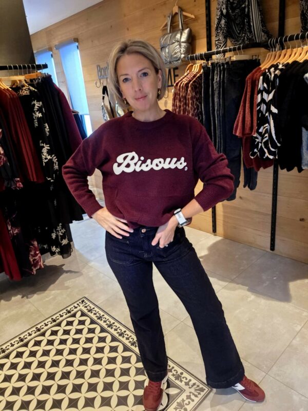 Pull Bisous - Bordeaux – Image 3