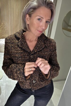 Veste chic brillante - Marron