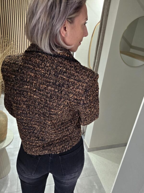 Veste chic brillante - Marron – Image 3