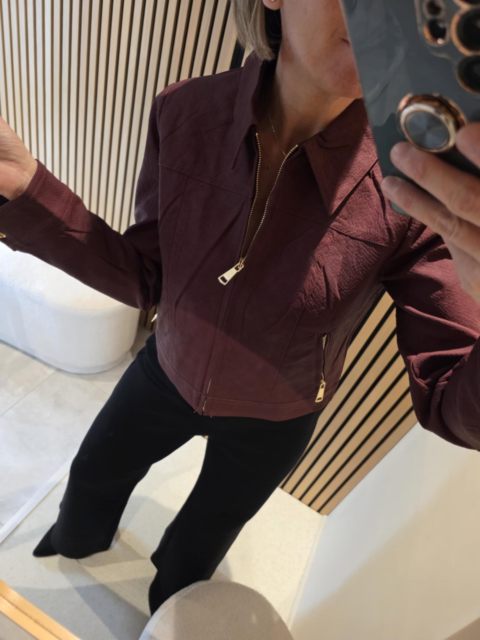 Veste en simili - Bordeaux – Image 2