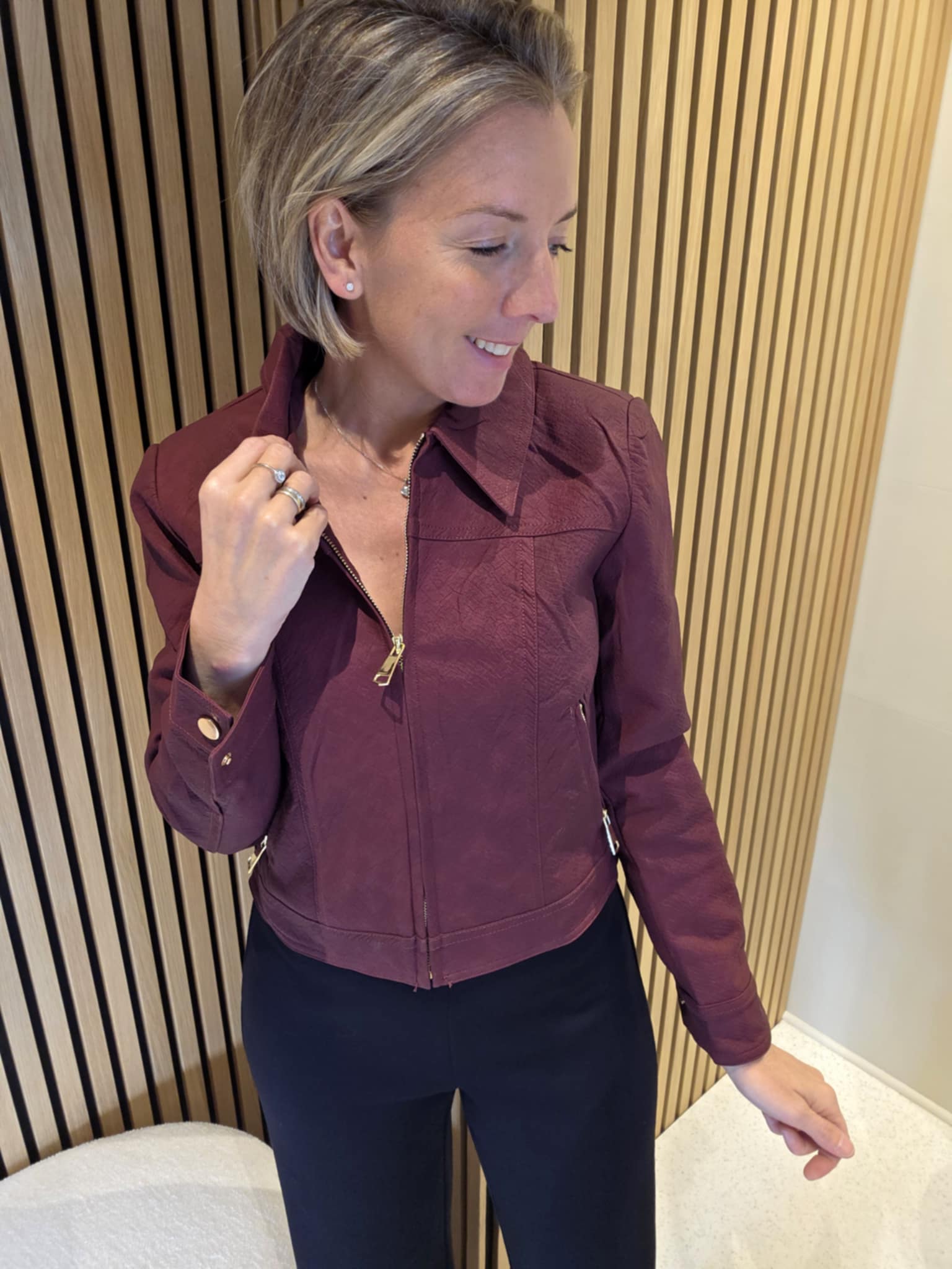 Veste en simili - Bordeaux